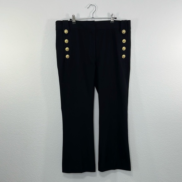 Derek Lam 10 Crosby Robertson‎ Crop Flare Pants Black size 16 - Picture 2 of 10